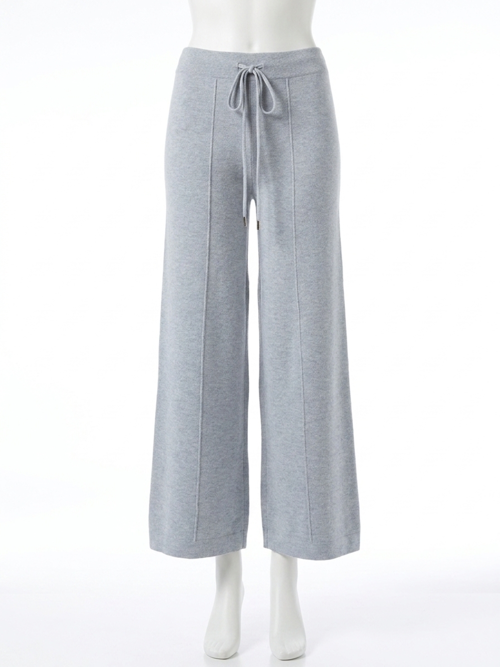NEW LYSSE violetta knit lounge wide leg pants in grey melange